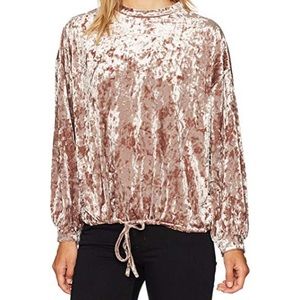 Crushed velvet long sleeve top